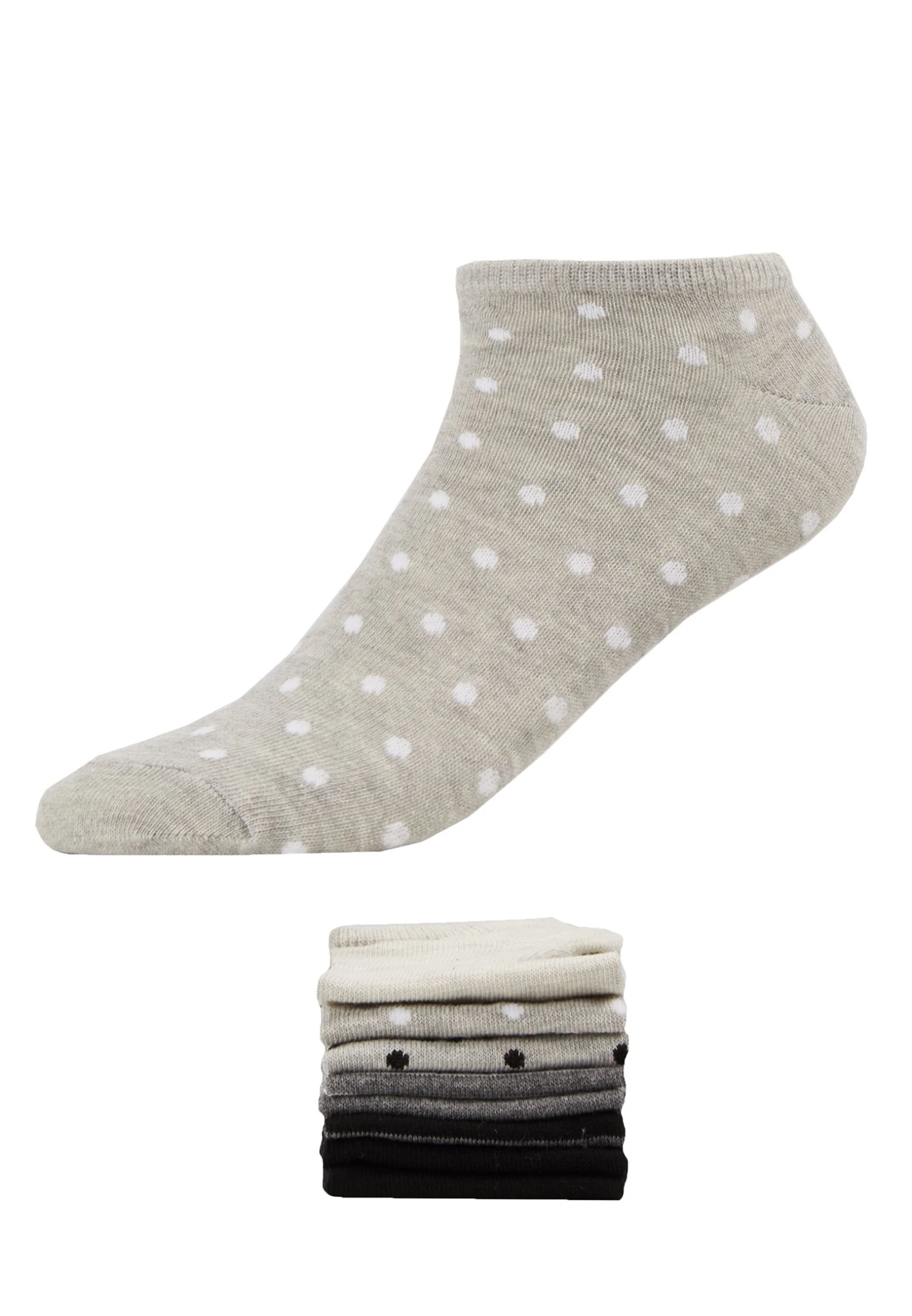 Anna Field 8Pp Spot Stripe - Chaussettes - Grey 4 Anna Field 8Pp Spot Stripe - Chaussettes - Grey – Image 2