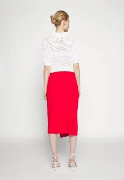 Anna Field Front Knot Midi Skirt - Jupe Crayon - Red -Anna Field 2394618cacfd4cef90fe83c7e4782e61
