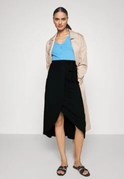 Anna Field Basic Wrap Over Midi Skirt - Jupe Trapèze - Black -Anna Field 264acaf8c7414ababd1c8ed4dc1432a7