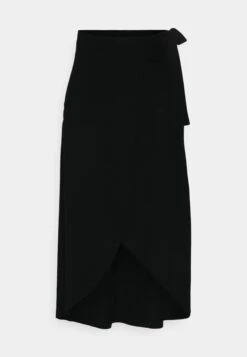 Anna Field Basic Wrap Over Midi Skirt - Jupe Trapèze - Black -Anna Field 279db1138765484094cab33f5c3878d4
