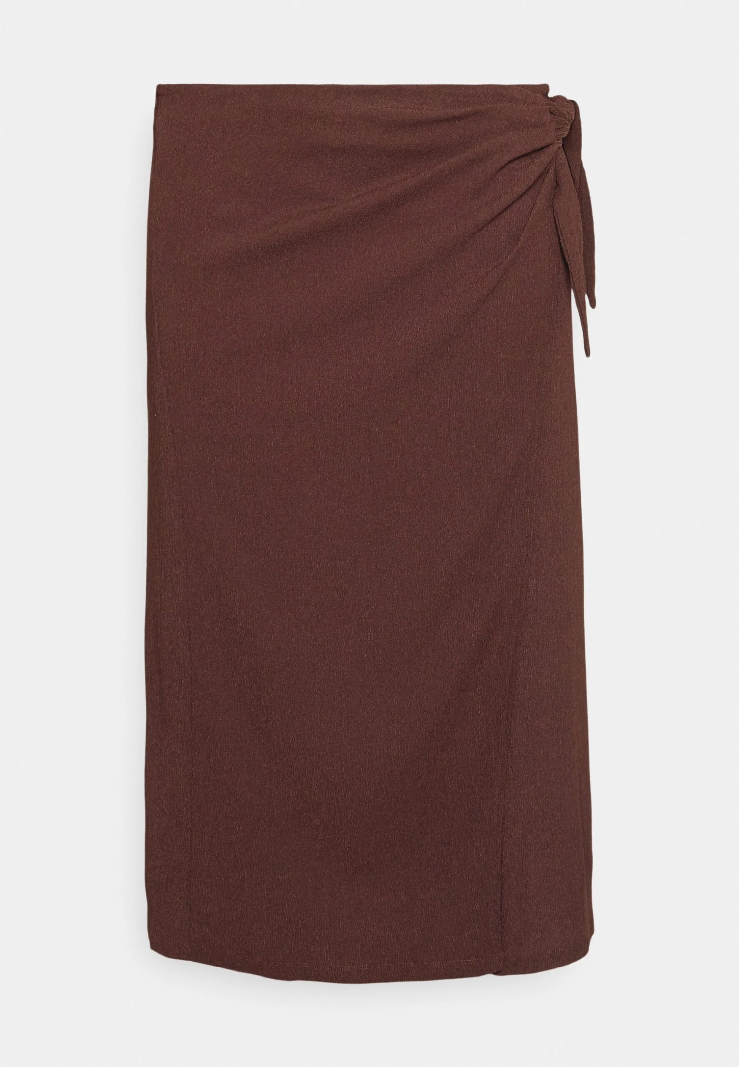 Curvy Textured Sarong Midi Skirt - Jupe Portefeuille - Brown 7 Curvy Textured Sarong Midi Skirt - Jupe Portefeuille - Brown – Image 5