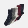 Anna Field 5 Pack - Chaussettes - Dark Blue/Dark Red -Anna Field 40f7ff545d8c445daaba3210226133d0