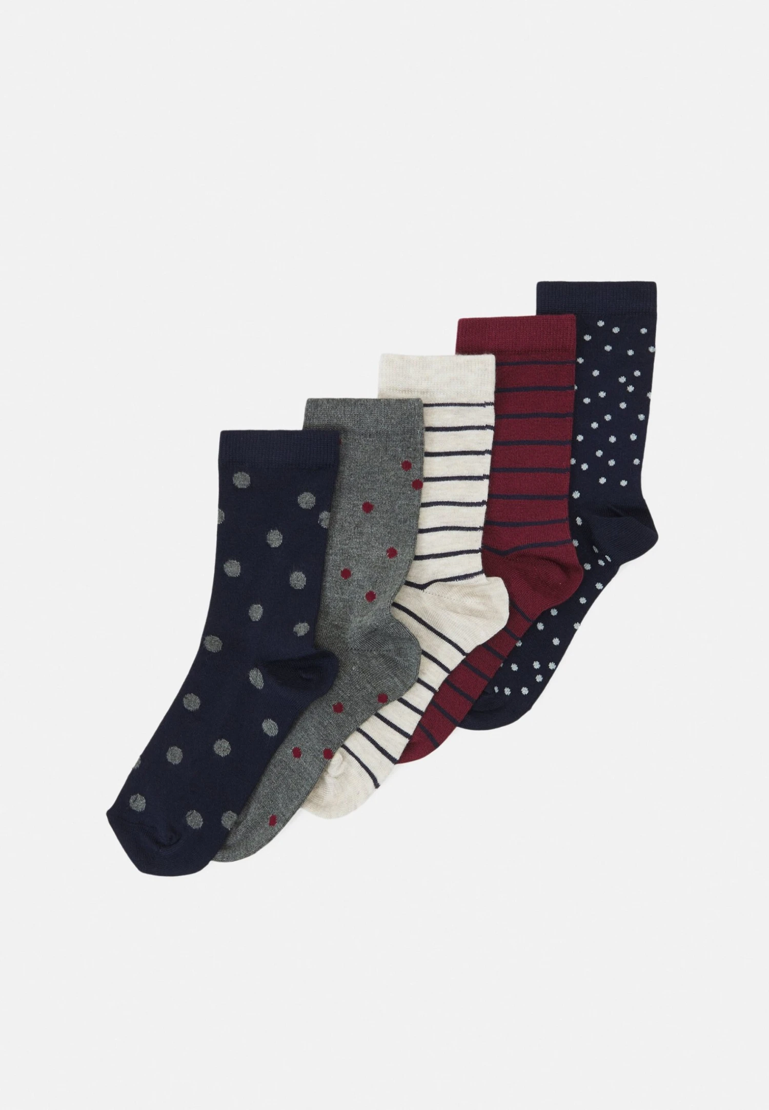 Anna Field 5 Pack - Chaussettes - Dark Blue/Dark Red 2 Anna Field 5 Pack - Chaussettes - Dark Blue/Dark Red