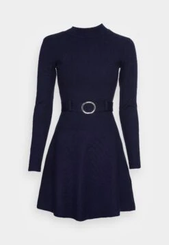 Anna Field Crew Ausschnitt Mini Strickkleid Mit Gürtel - Robe Pull - Dark Blue -Anna Field 8531c6d8030846db913342406954022d