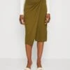 Anna Field Front Knot Midi Skirt - Jupe Crayon - Khaki -Anna Field 933a7b9984fc46649021338a1ef42a76
