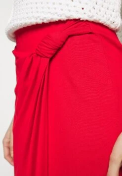 Anna Field Front Knot Midi Skirt - Jupe Crayon - Red -Anna Field b73d1918d9ff4cc08cc37ab855963e70