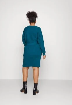 Wrap V Ausschnitt Mini Strickkleid Mit Gürtel - Robe Pull - Teal -Anna Field c788a499450943ddb39b9926fc5b1004