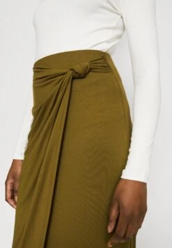 Anna Field Front Knot Midi Skirt - Jupe Crayon - Khaki -Anna Field d576750e077445fb85b1a7e2454a7d44