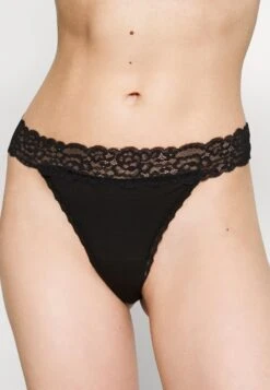 Anna Field 3 Pack Lace Trim Thong - String - Black -Anna Field ddff339da5074452b6b1fc5ad9c38843