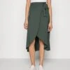 Anna Field Basic Wrap Over Midi Skirt - Jupe Trapèze - Light Green -Anna Field f11c32e4a25241f5a0570cb7352e6aec