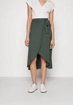 Anna Field Basic Wrap Over Midi Skirt - Jupe Trapèze - Light Green