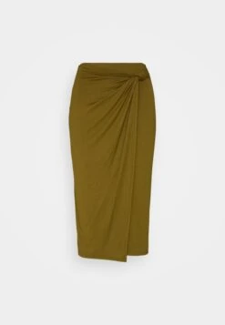 Anna Field Front Knot Midi Skirt - Jupe Crayon - Khaki -Anna Field f1bd396162034cf88007b332d4b9f049